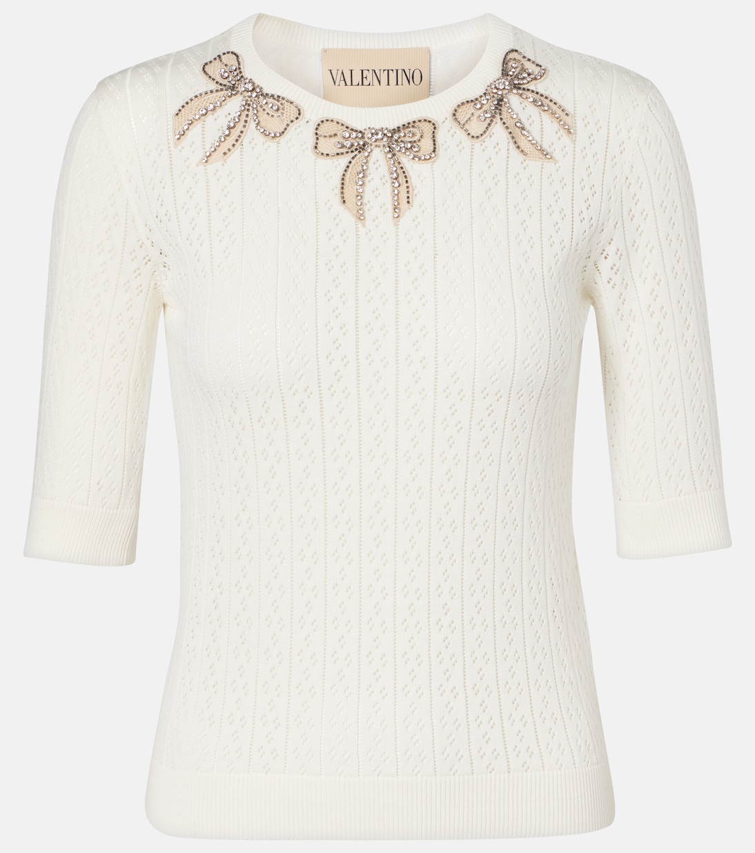 Crystal-embellished cotton sweater | Valentino