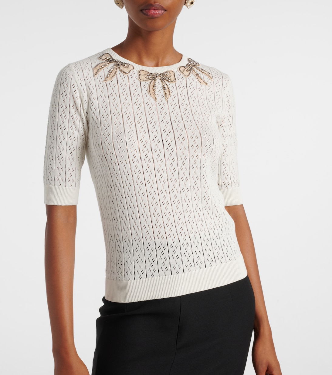 Crystal-embellished cotton sweater | Valentino