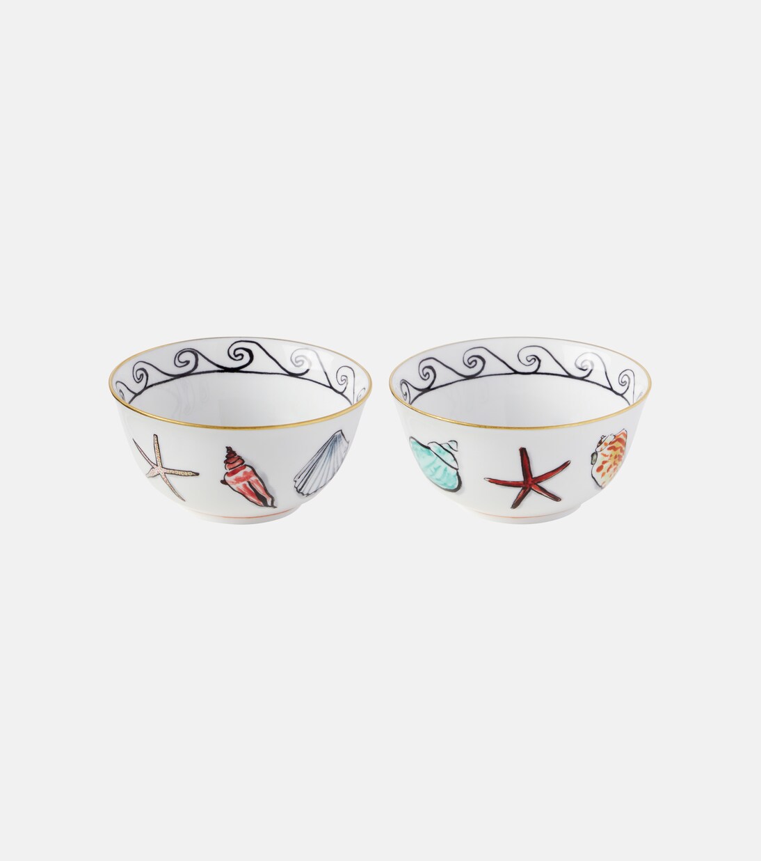 Il Viaggio di Nettuno Small set of 2 porcelain bowls by Luke Edward Hall | Ginori 1735