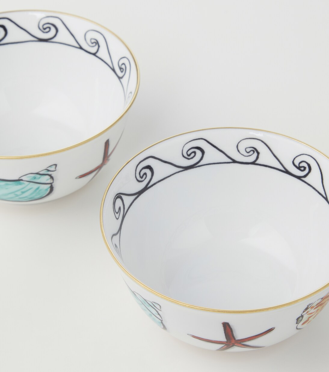 Il Viaggio di Nettuno Small set of 2 porcelain bowls by Luke Edward Hall | Ginori 1735