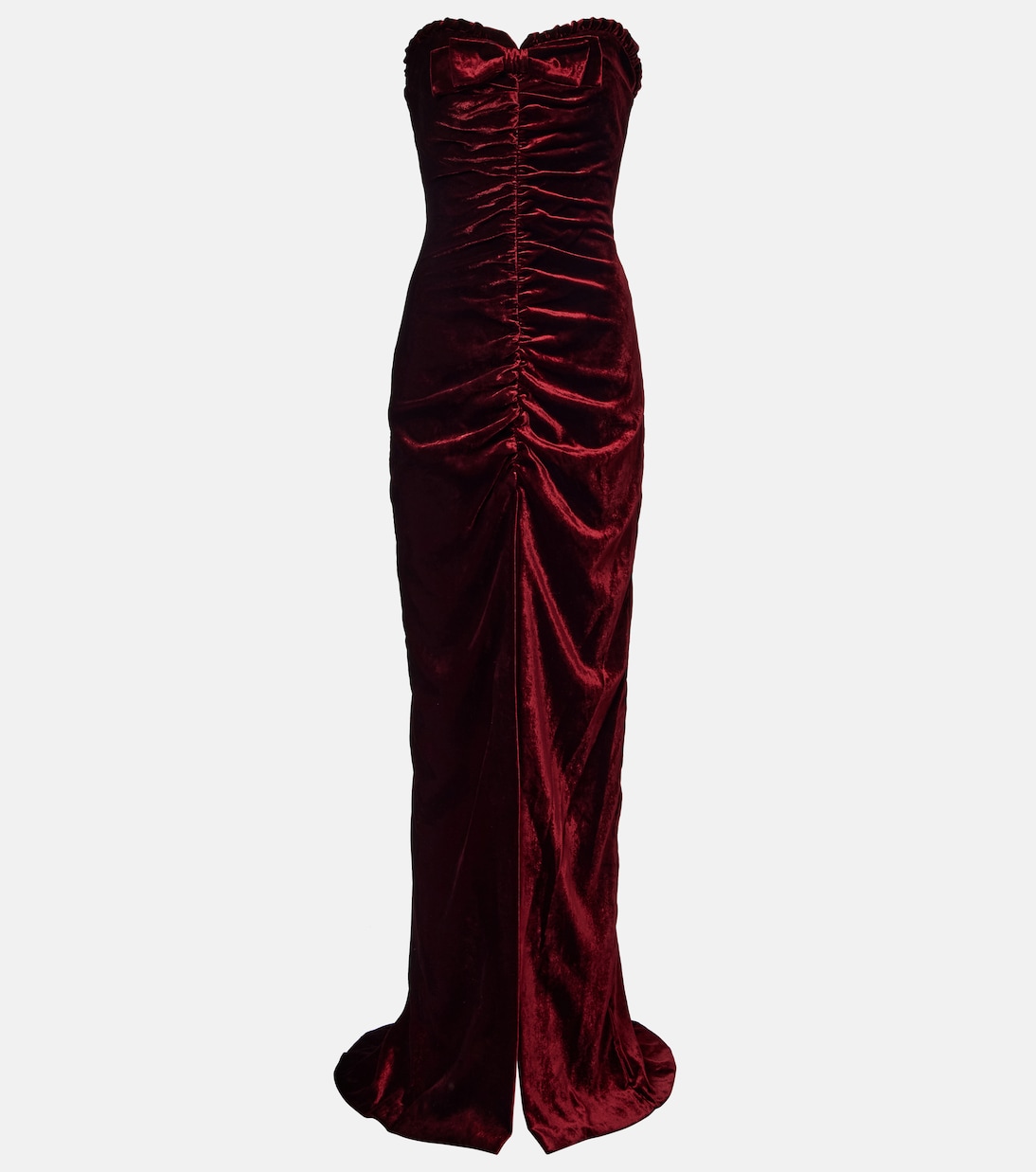 Bow-detail ruched velvet gown | Alessandra Rich