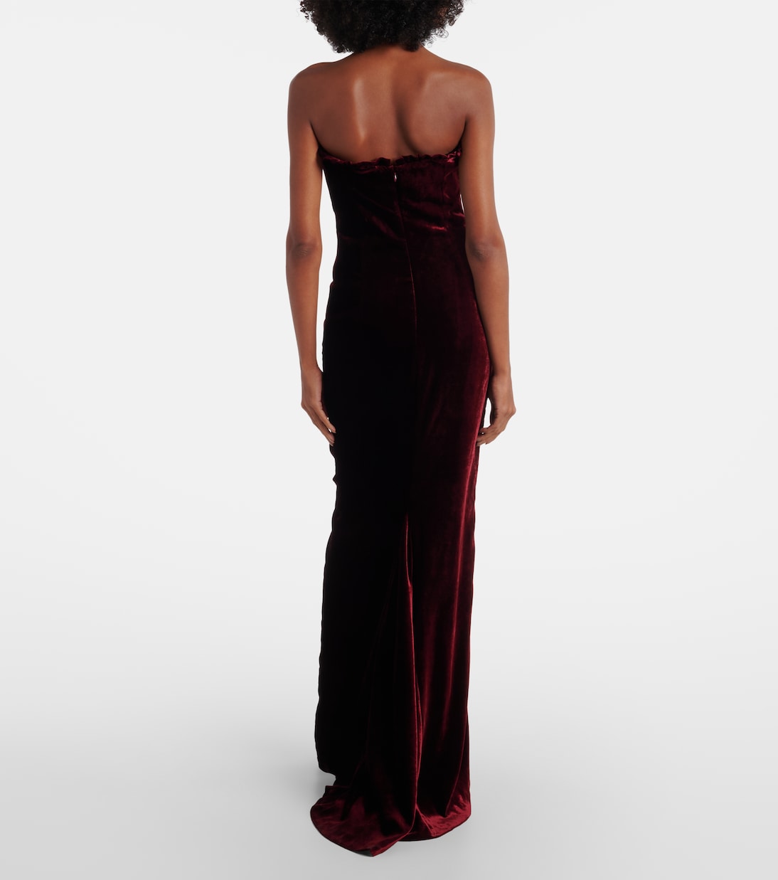Bow-detail ruched velvet gown | Alessandra Rich