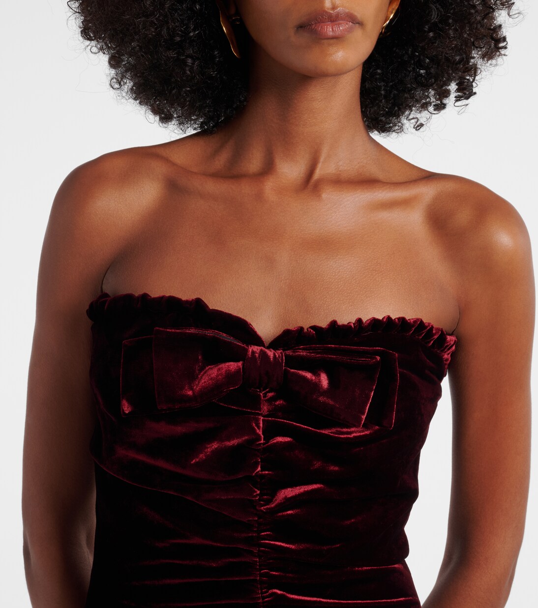 Bow-detail ruched velvet gown | Alessandra Rich