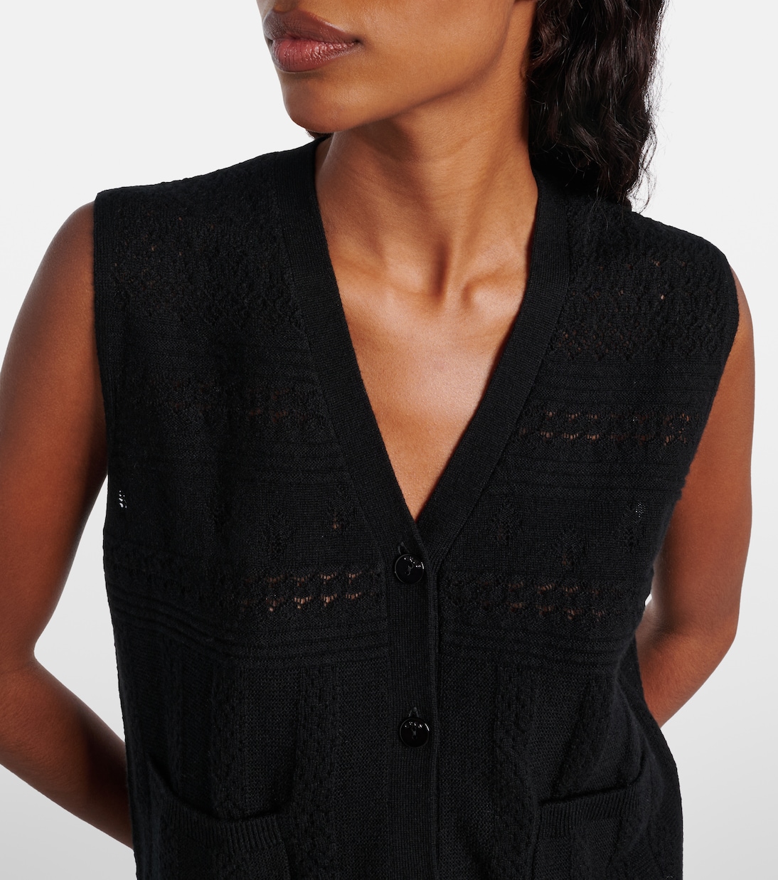 Mixte pointelle wool and cashmere sweater vest | Eres