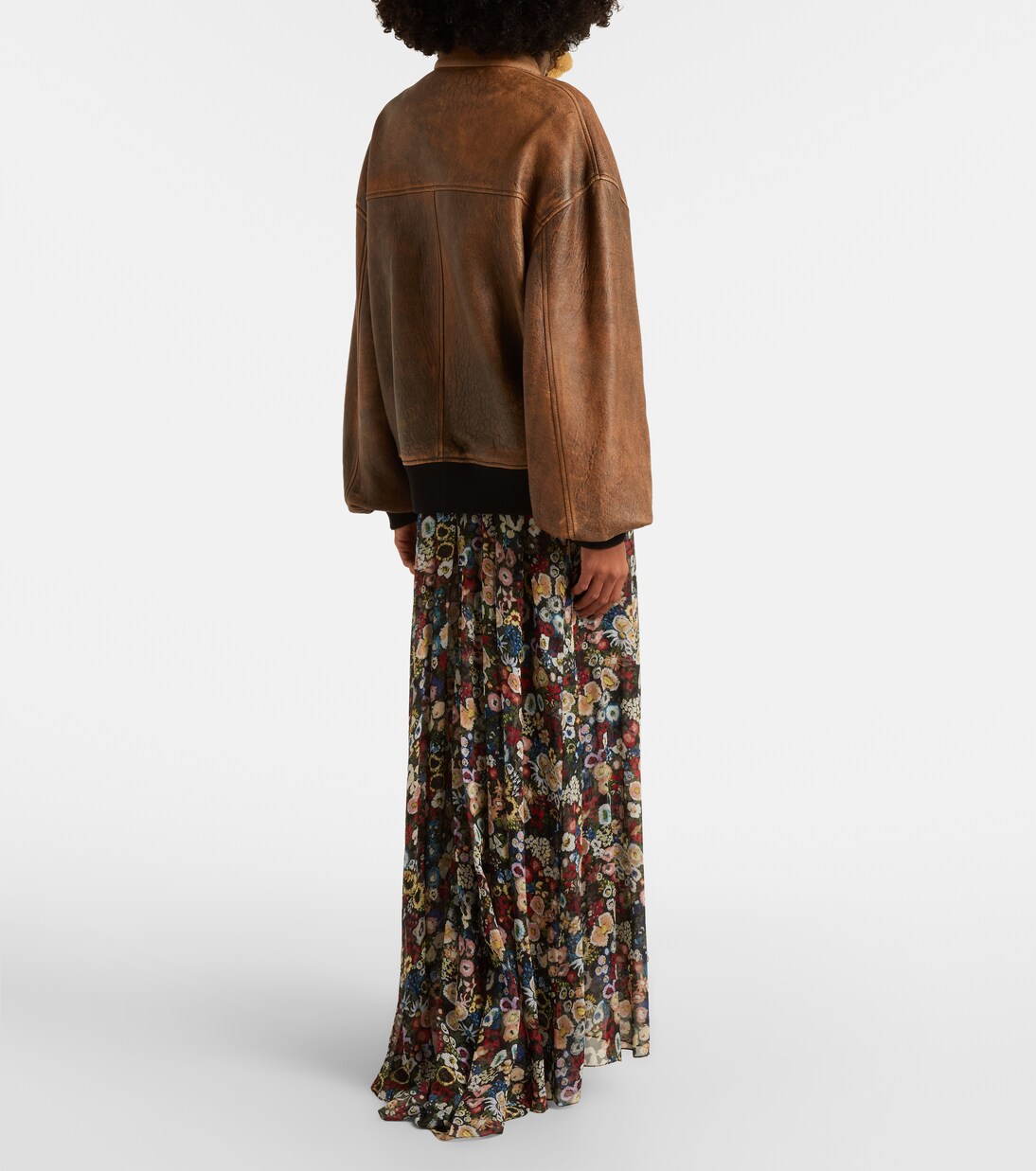 Sandor shearling-trimmed leather jacket | Khaite