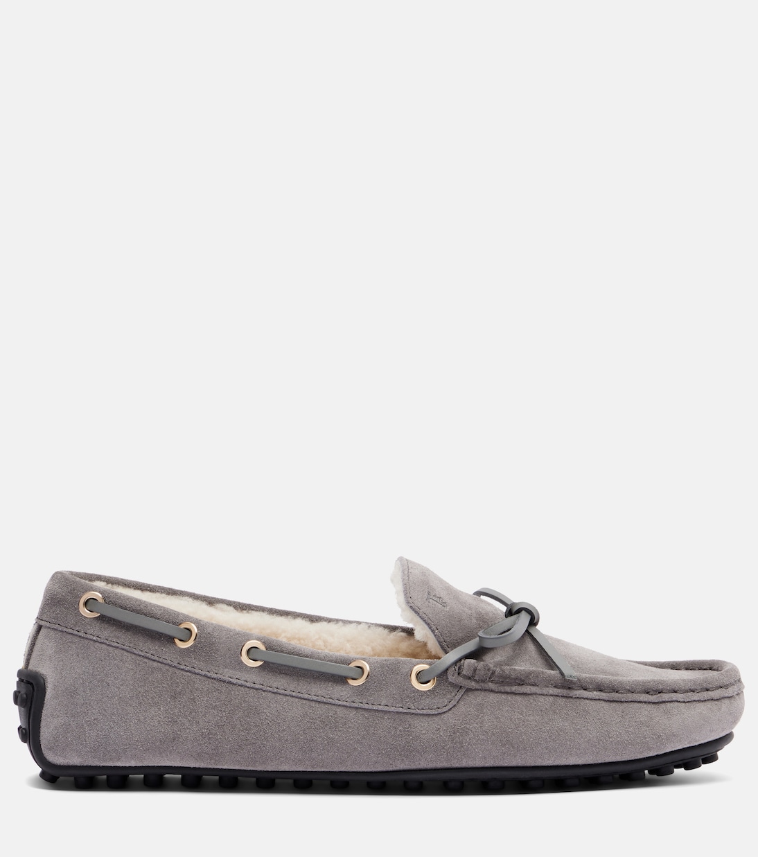 Gommino shearling-lined suede boat shoes | Tod's