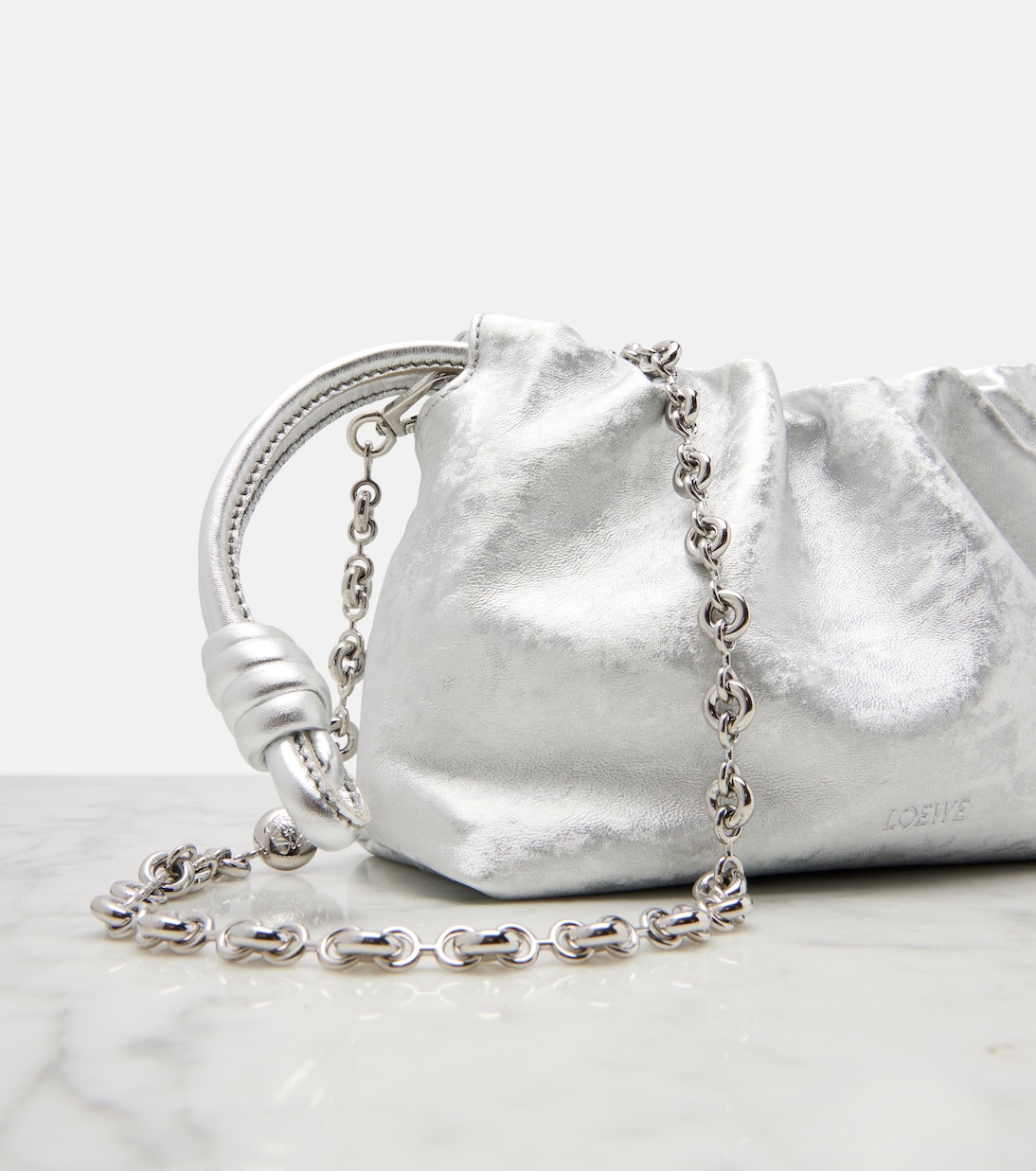 Clutch Flamenco Mini aus Metallic-Leder | Loewe