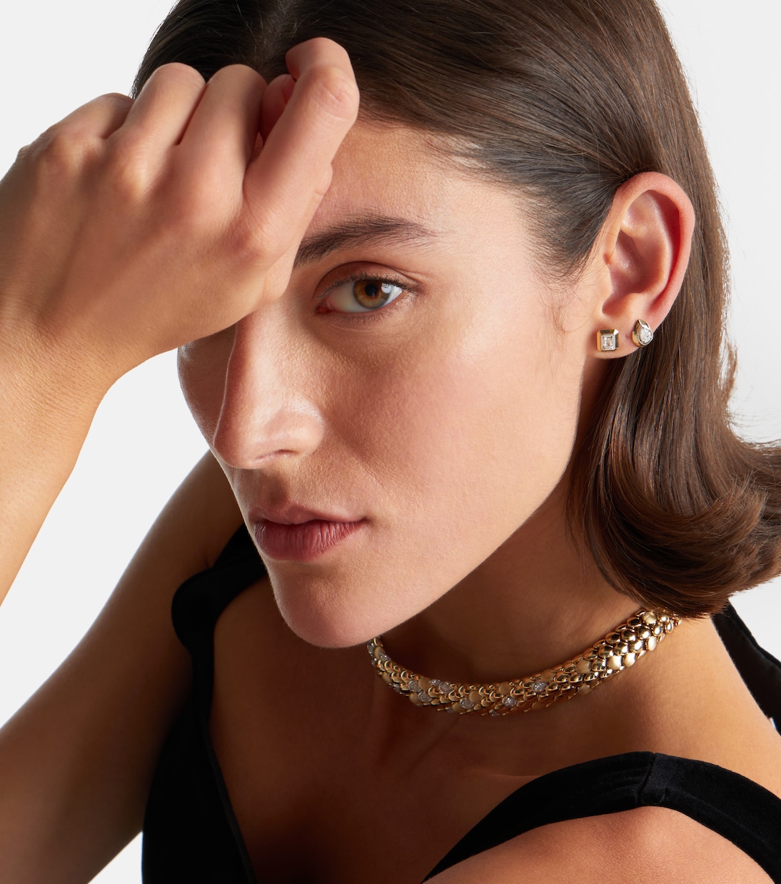 Boucle d’oreille unique en or 9 ct et diamant  | Rainbow K