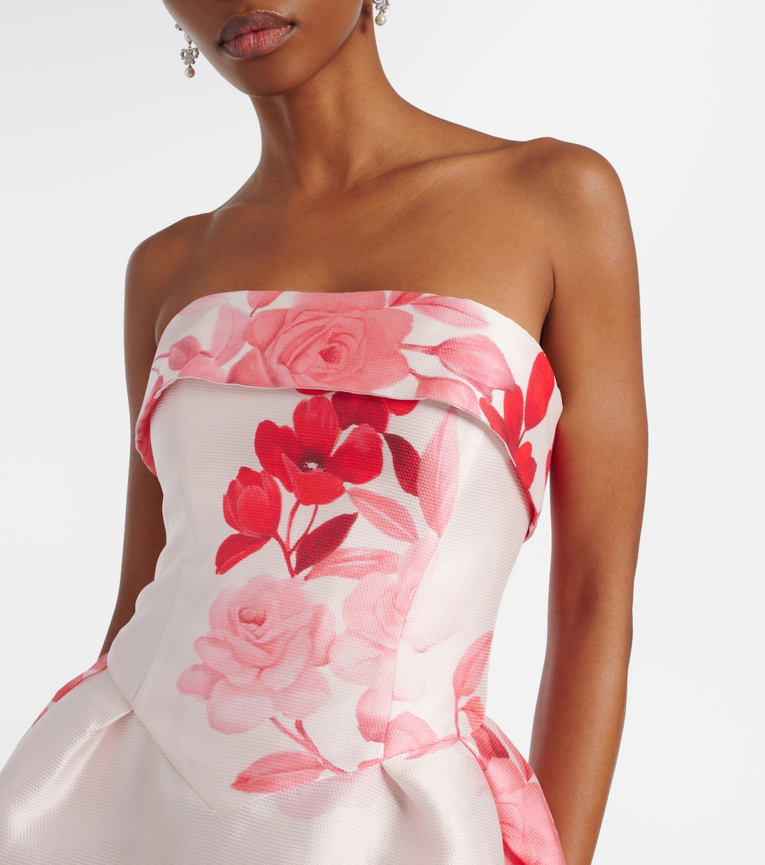 Robe bustier à fleurs | Monique Lhuillier