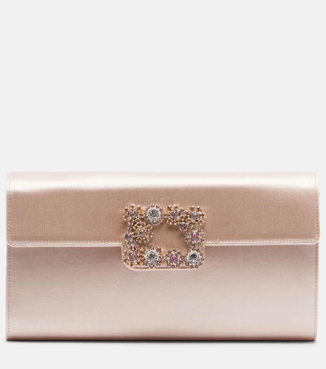 Efflorescence embellished satin clutch | Roger Vivier