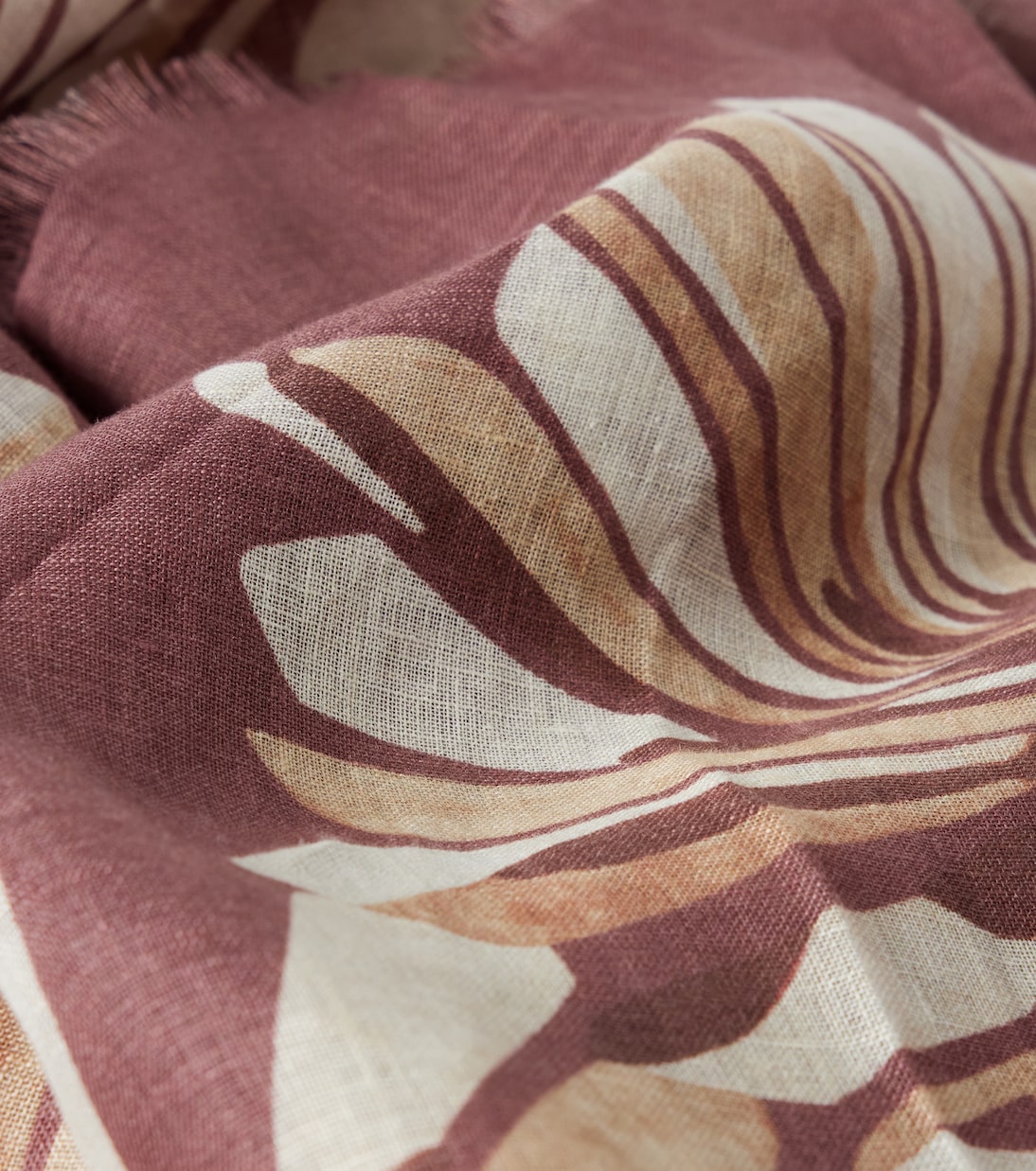 Floral linen scarf | Brunello Cucinelli