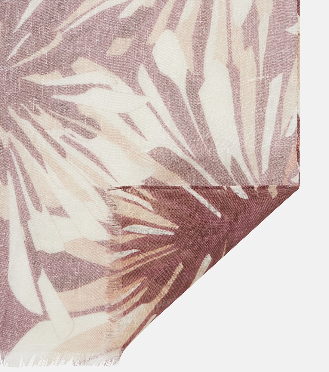 Floral linen scarf | Brunello Cucinelli