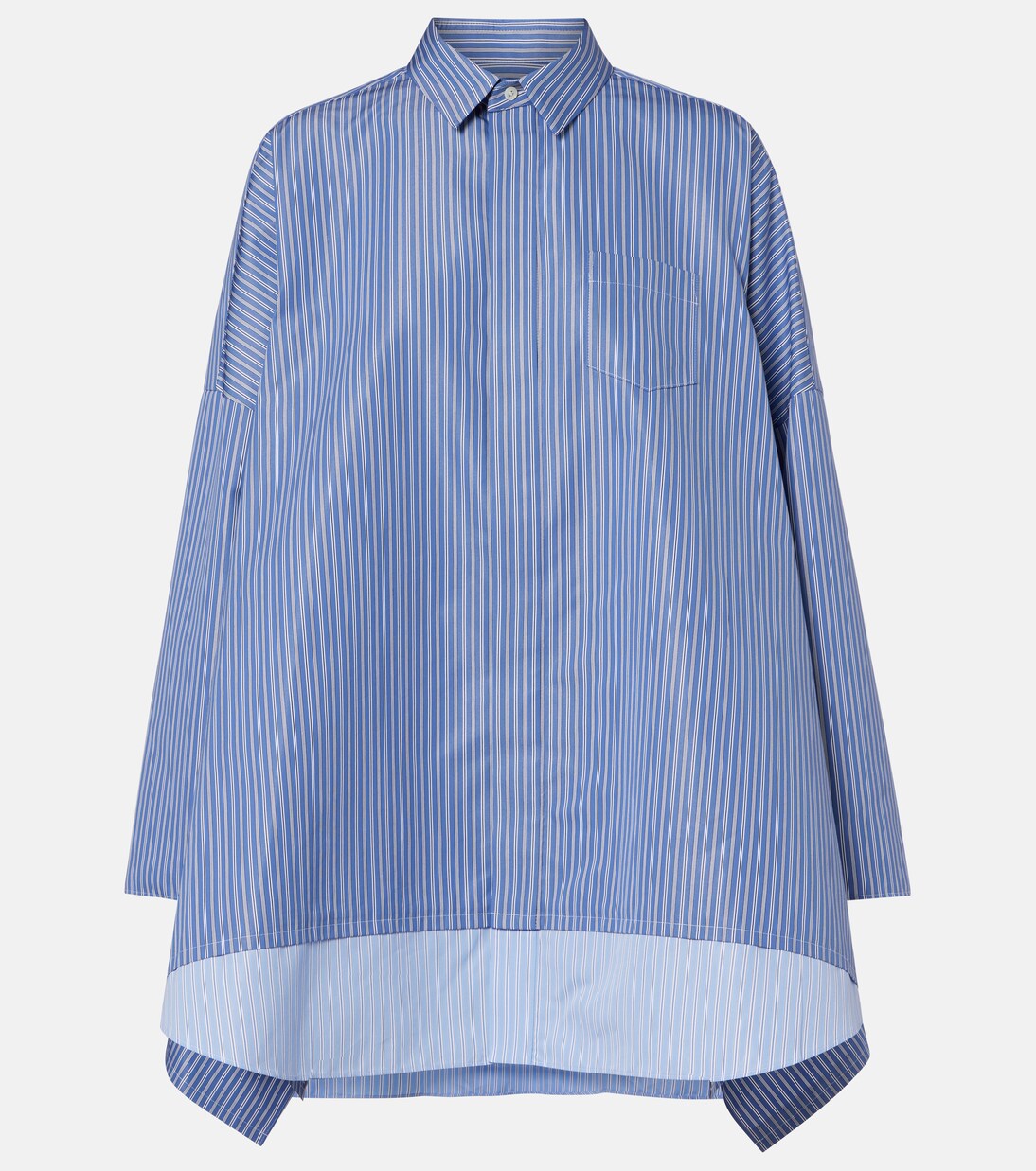 Striped oversized cotton-blend shirt | Sacai