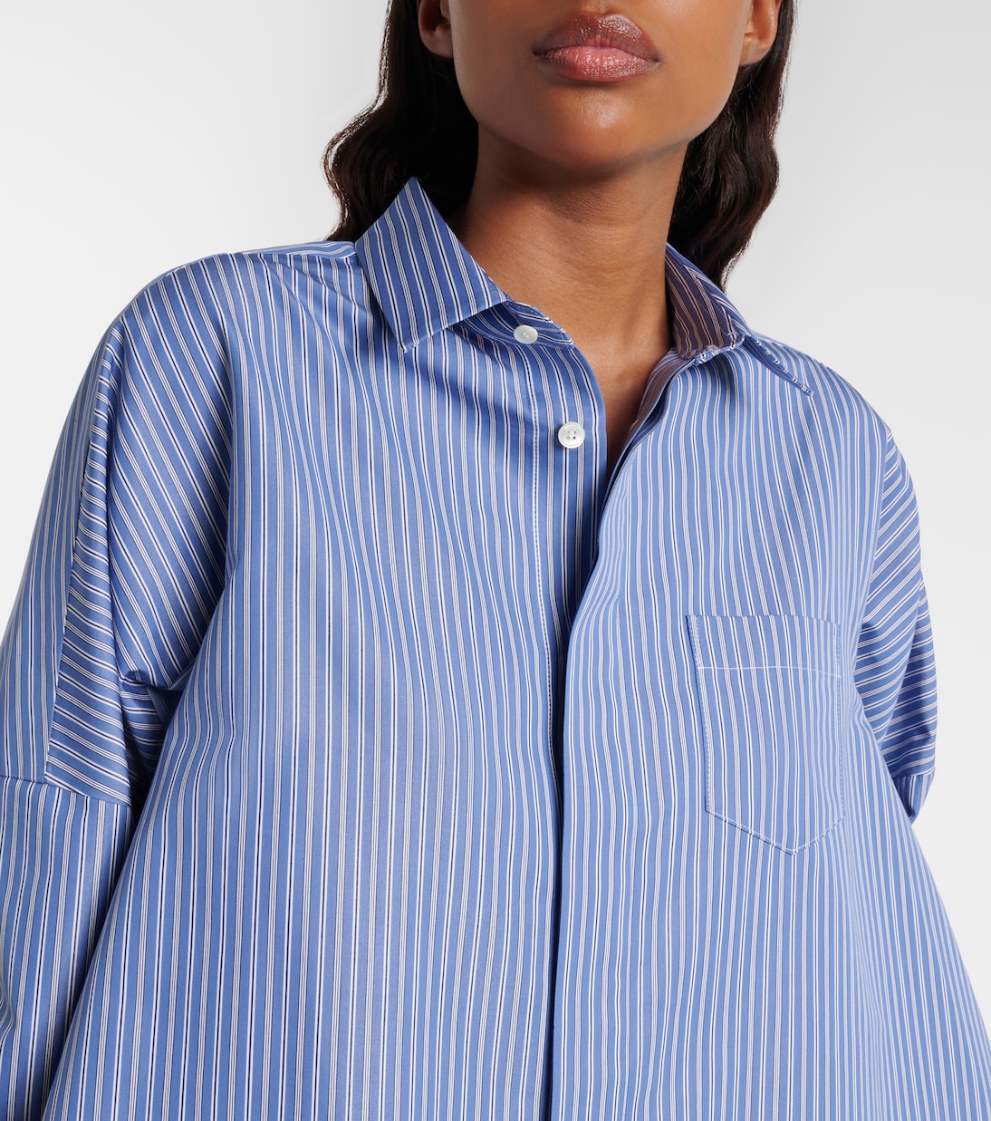 Striped oversized cotton-blend shirt | Sacai