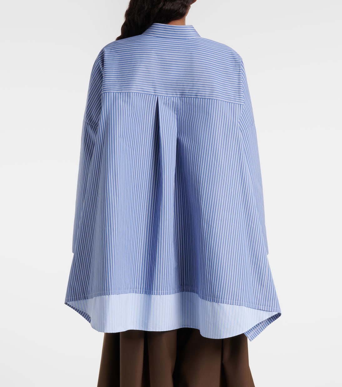 Striped oversized cotton-blend shirt | Sacai
