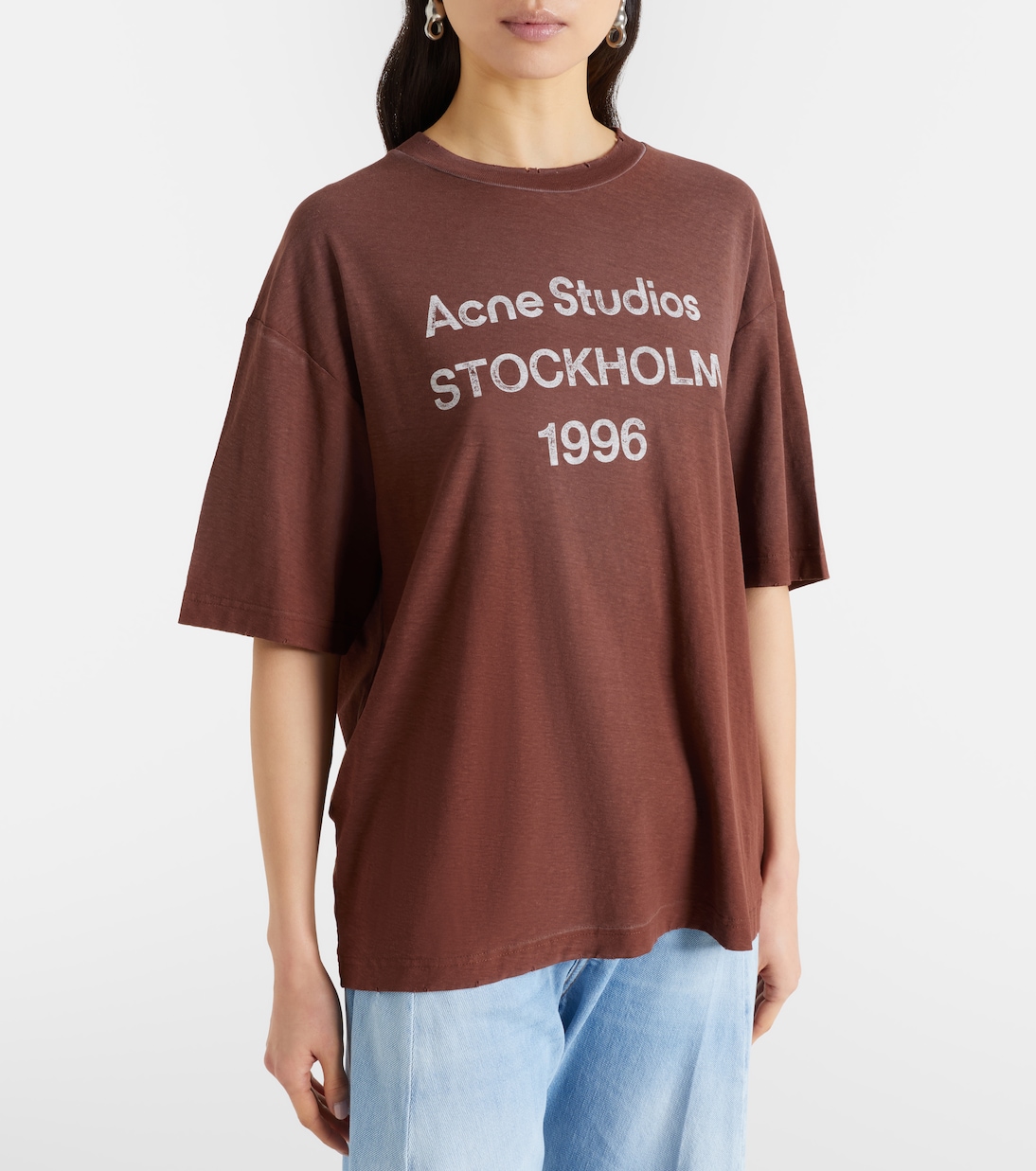 T-shirt en coton et chanvre à logo | Acne Studios