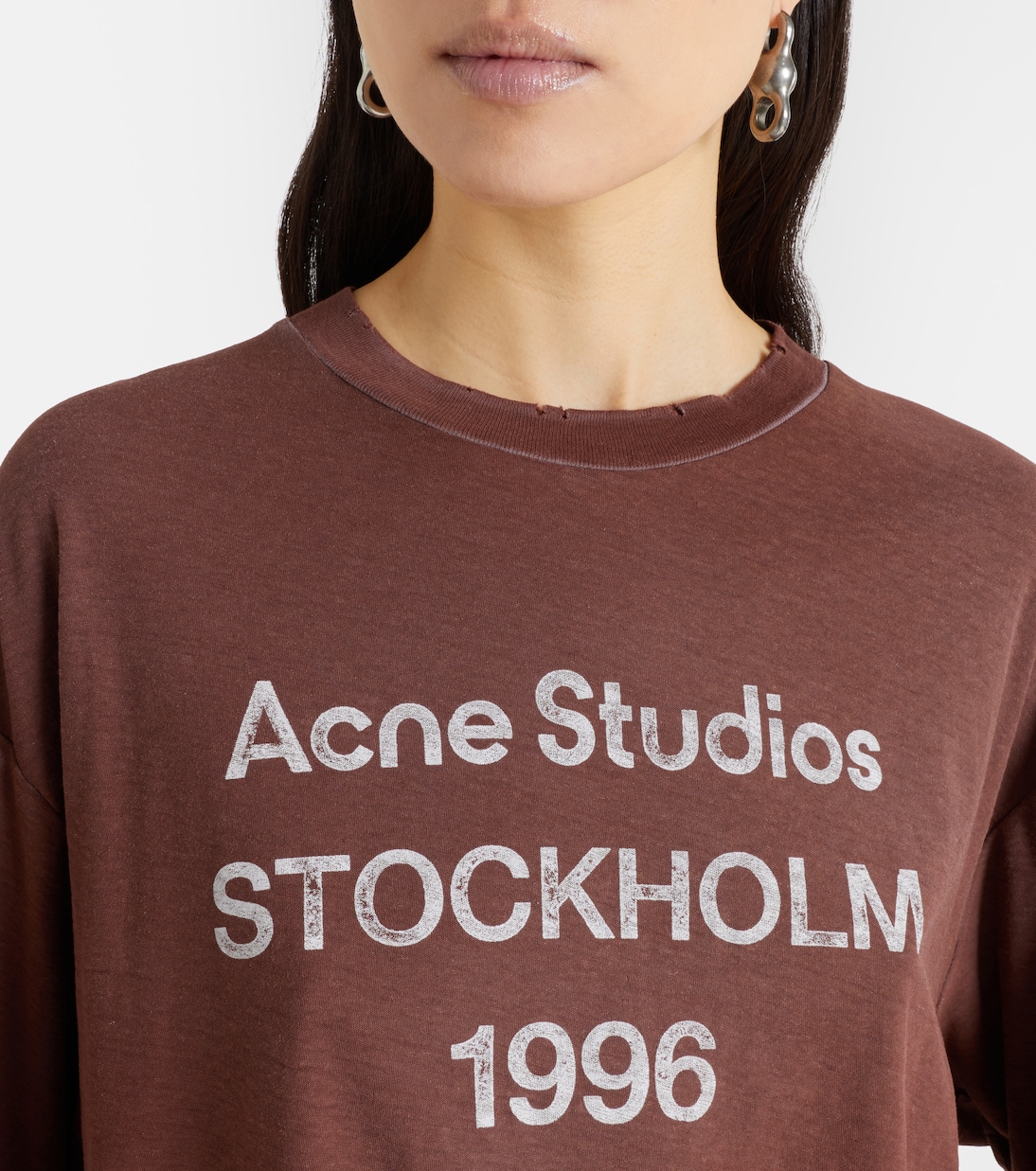 T-shirt en coton et chanvre à logo | Acne Studios