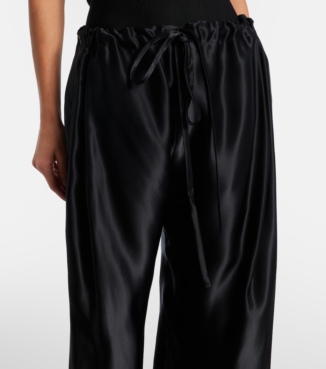 Rohen satin wide-leg pants | Khaite