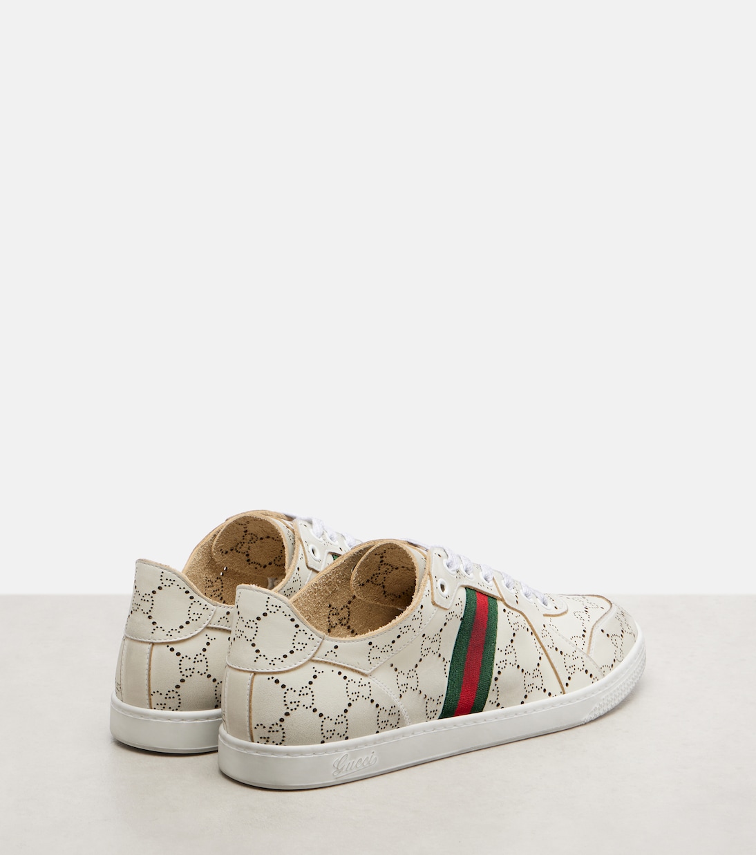 Sneakers Stretch GG Web Stripe aus Leder | Gucci