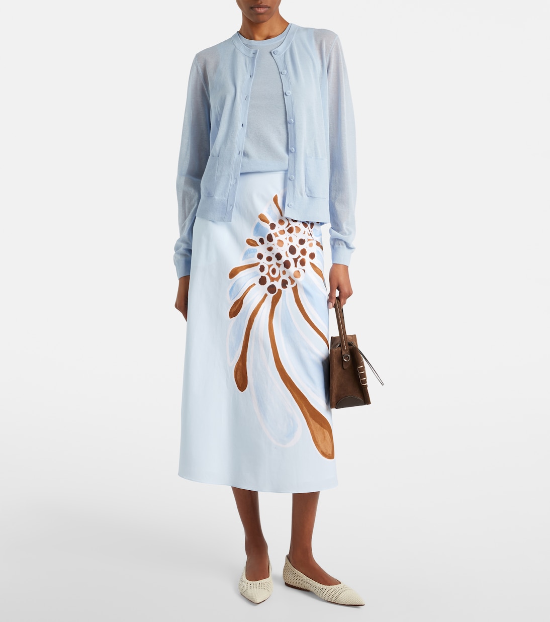 Floral cotton-blend midi skirt | Dorothee Schumacher