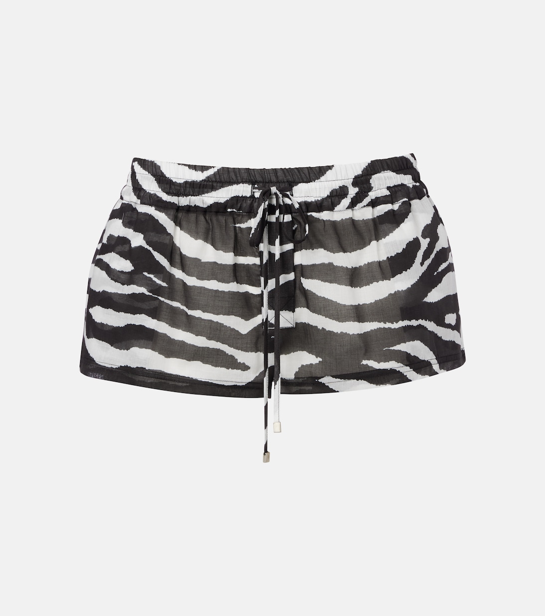 Zebra-print cotton muslin shorts | The Attico