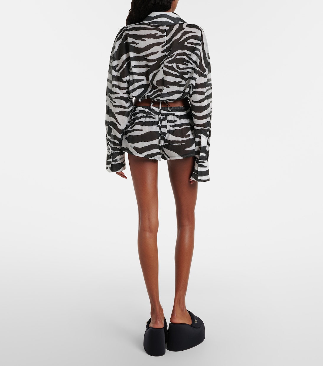 Zebra-print cotton muslin shorts | The Attico