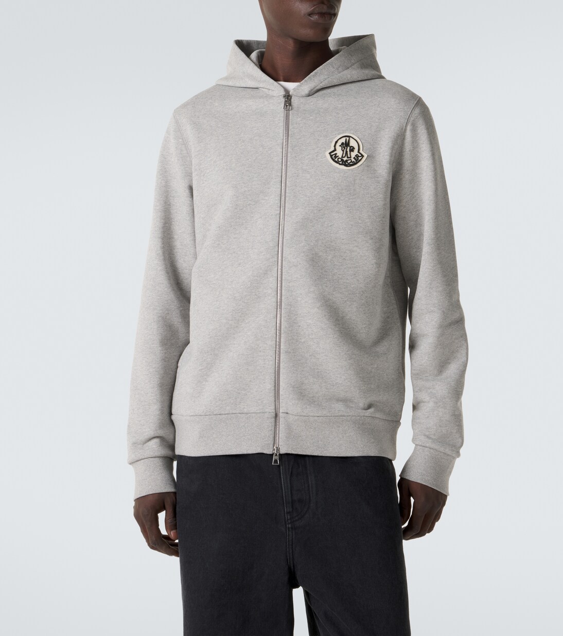 Logo cotton zip-up hoodie | Moncler