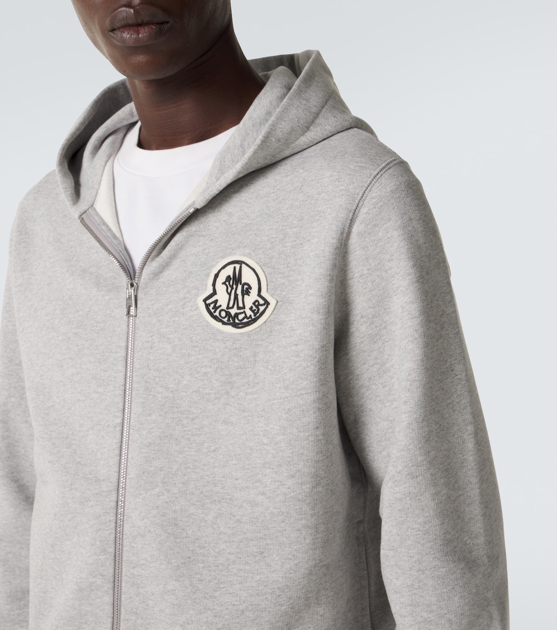 Logo cotton zip-up hoodie | Moncler