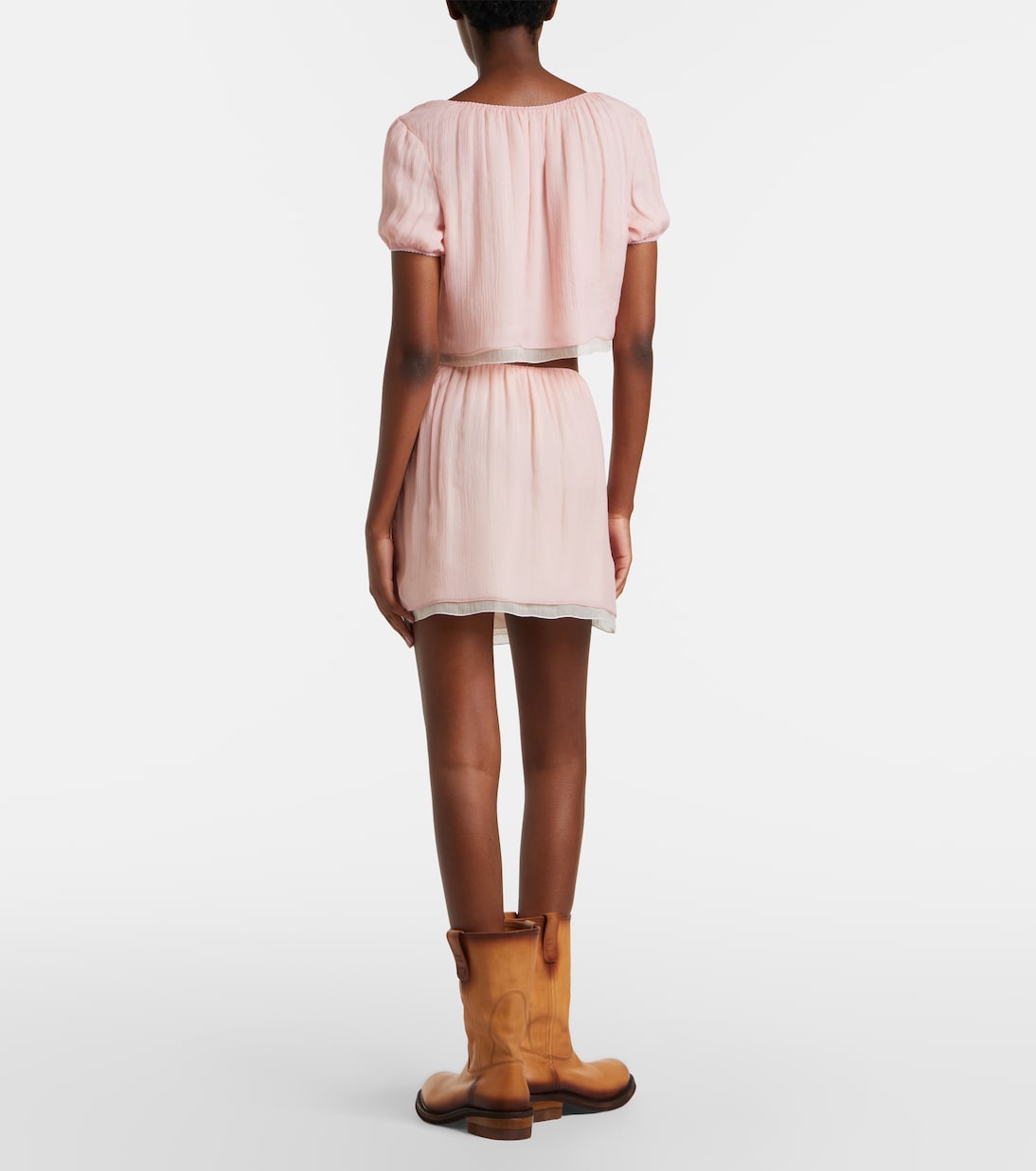 Silk chiffon miniskirt | Miu Miu