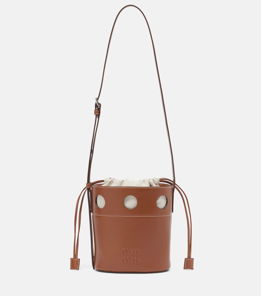 Leather bucket bag | Miu Miu