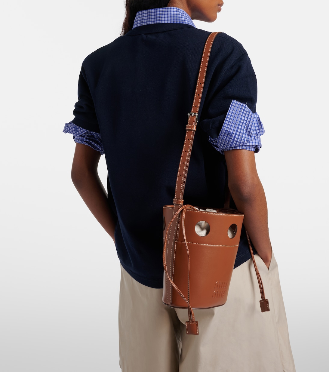 Leather bucket bag | Miu Miu