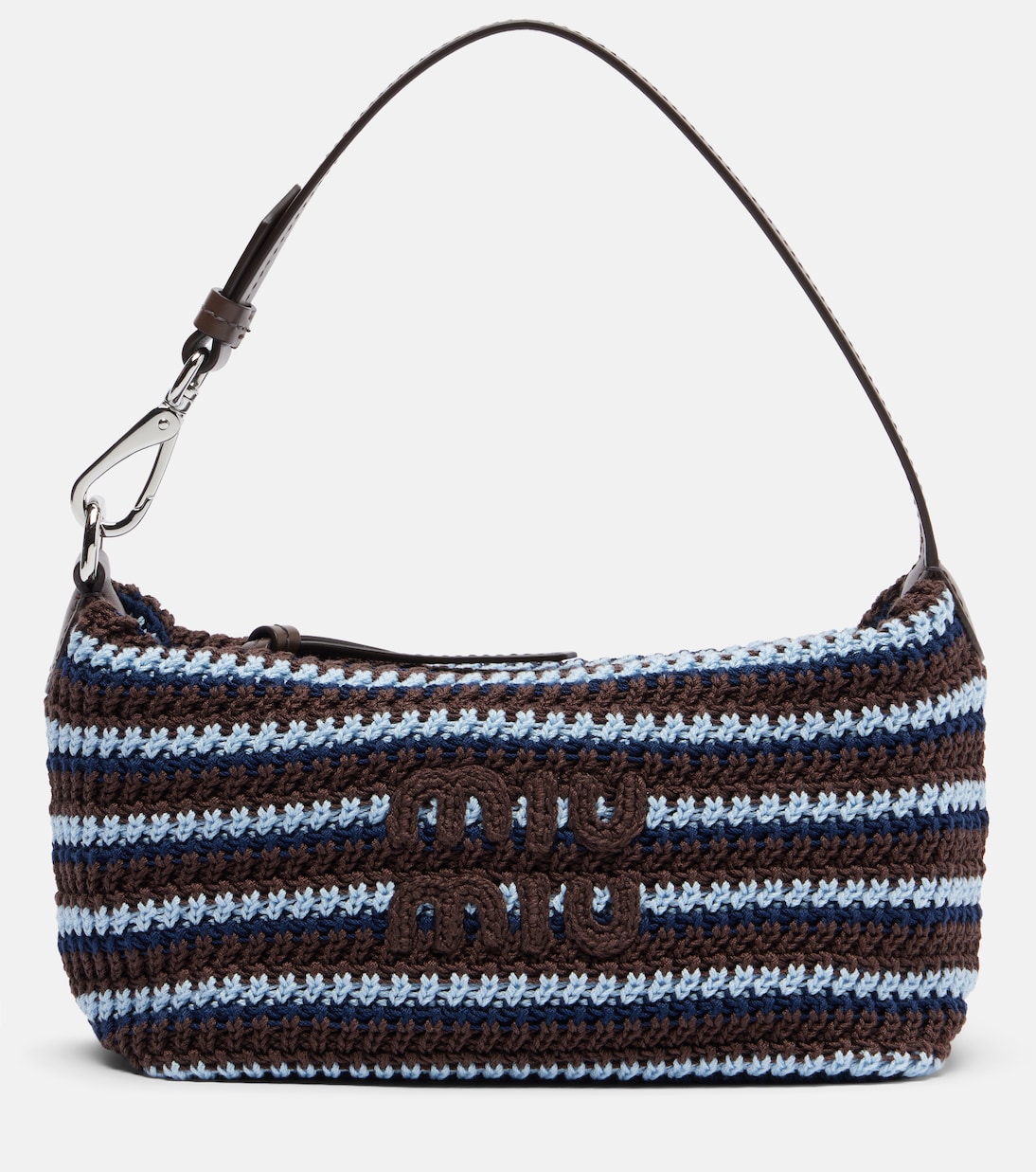 Striped crochet shoulder bag | Miu Miu