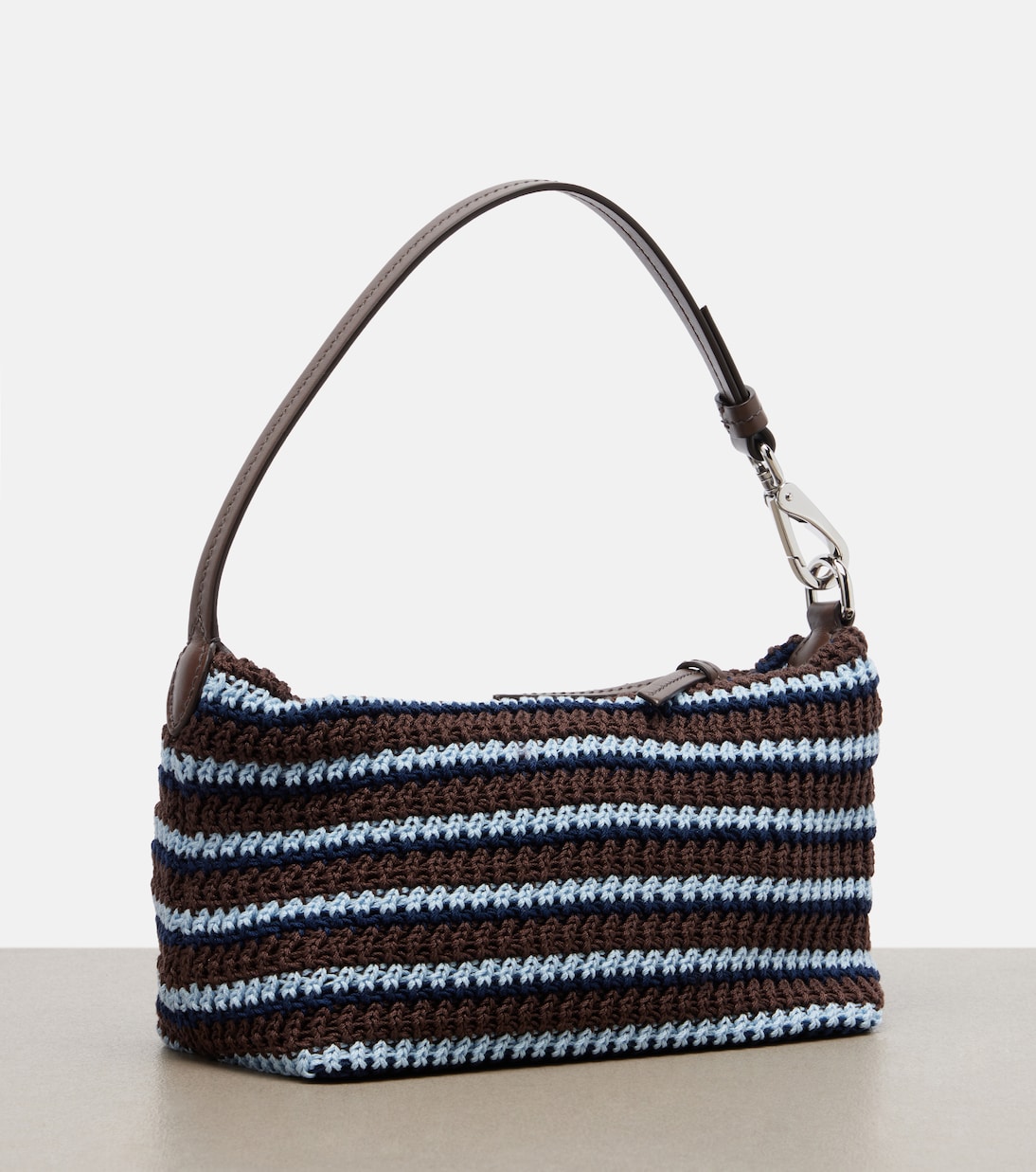 Striped crochet shoulder bag | Miu Miu
