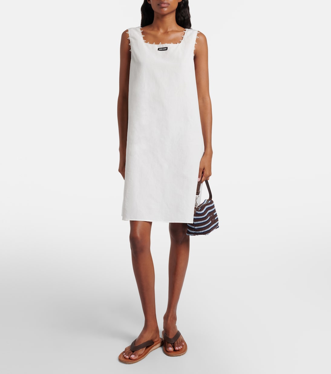 Striped crochet shoulder bag | Miu Miu