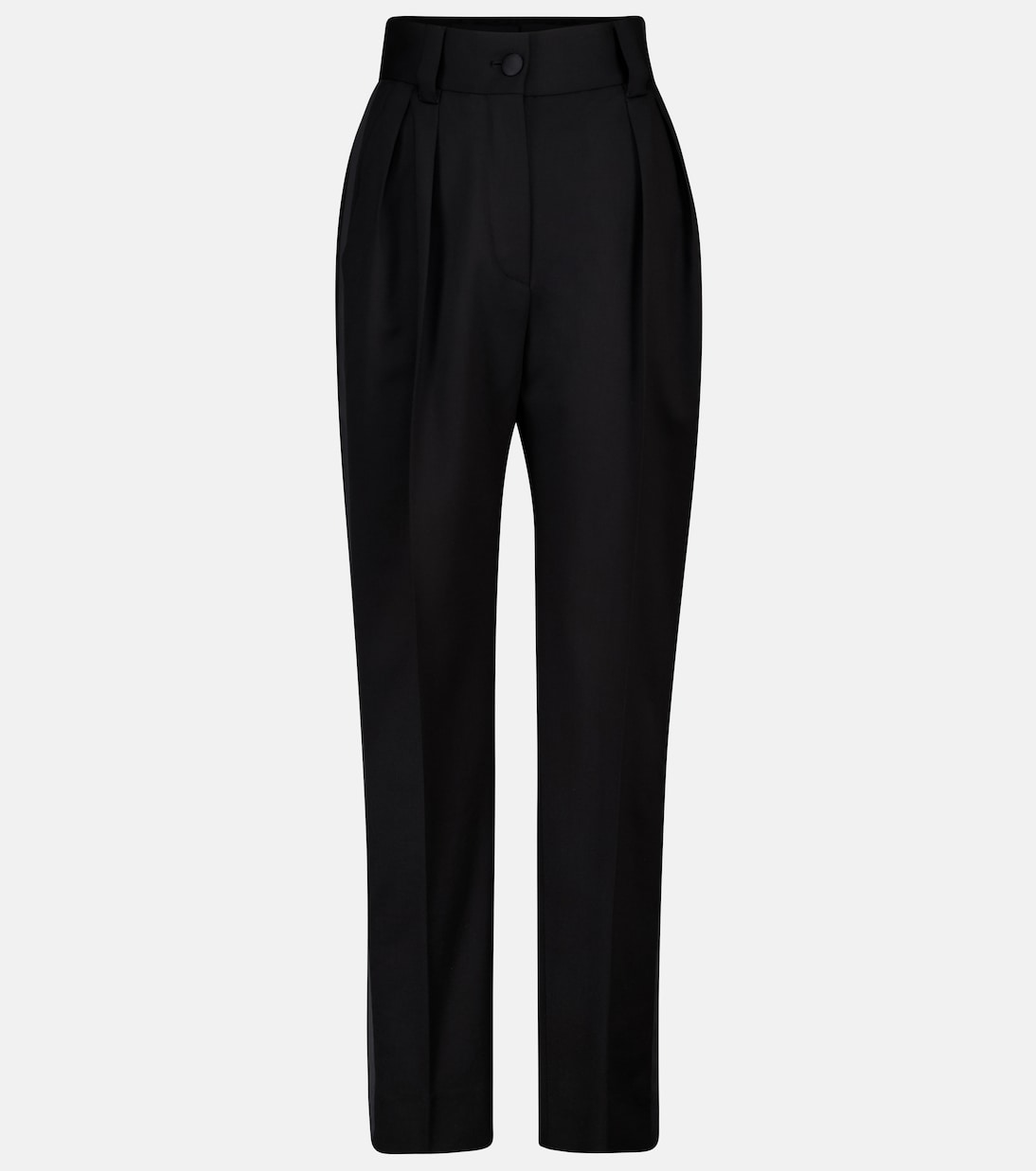High-rise straight stretch-wool pants | Miu Miu