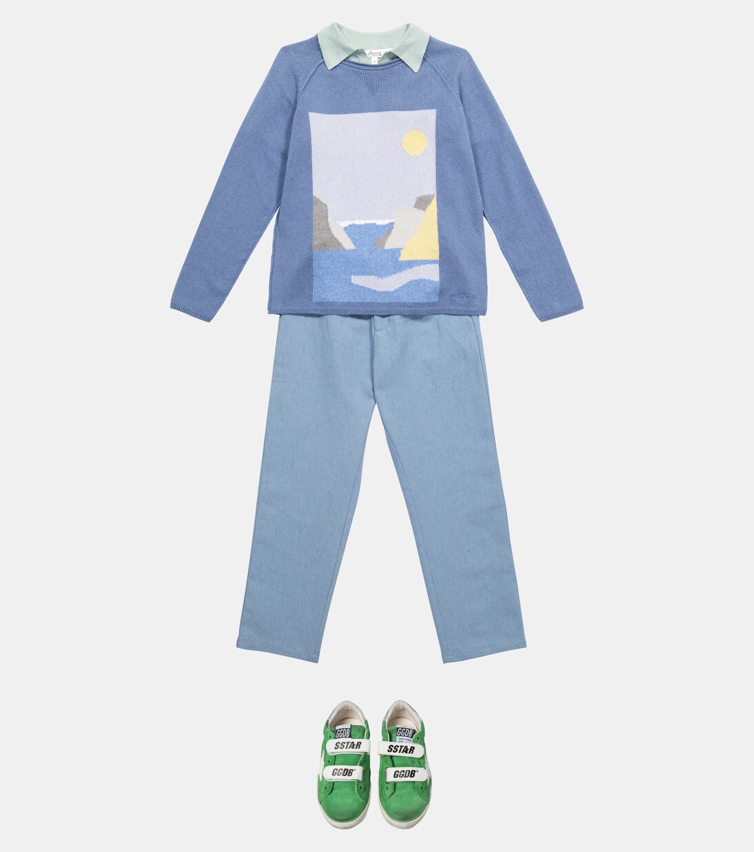 Intarsia cashmere and cotton sweater | Bonpoint