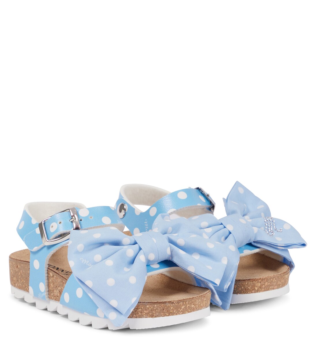 Sandalias con lazo y lunares | Monnalisa