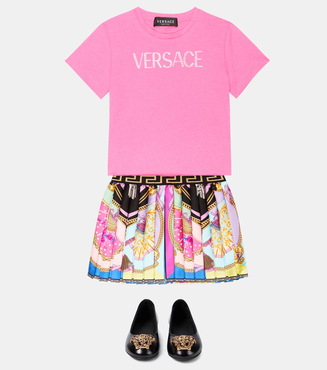 Logo embellished cotton T-shirt | Versace Kids