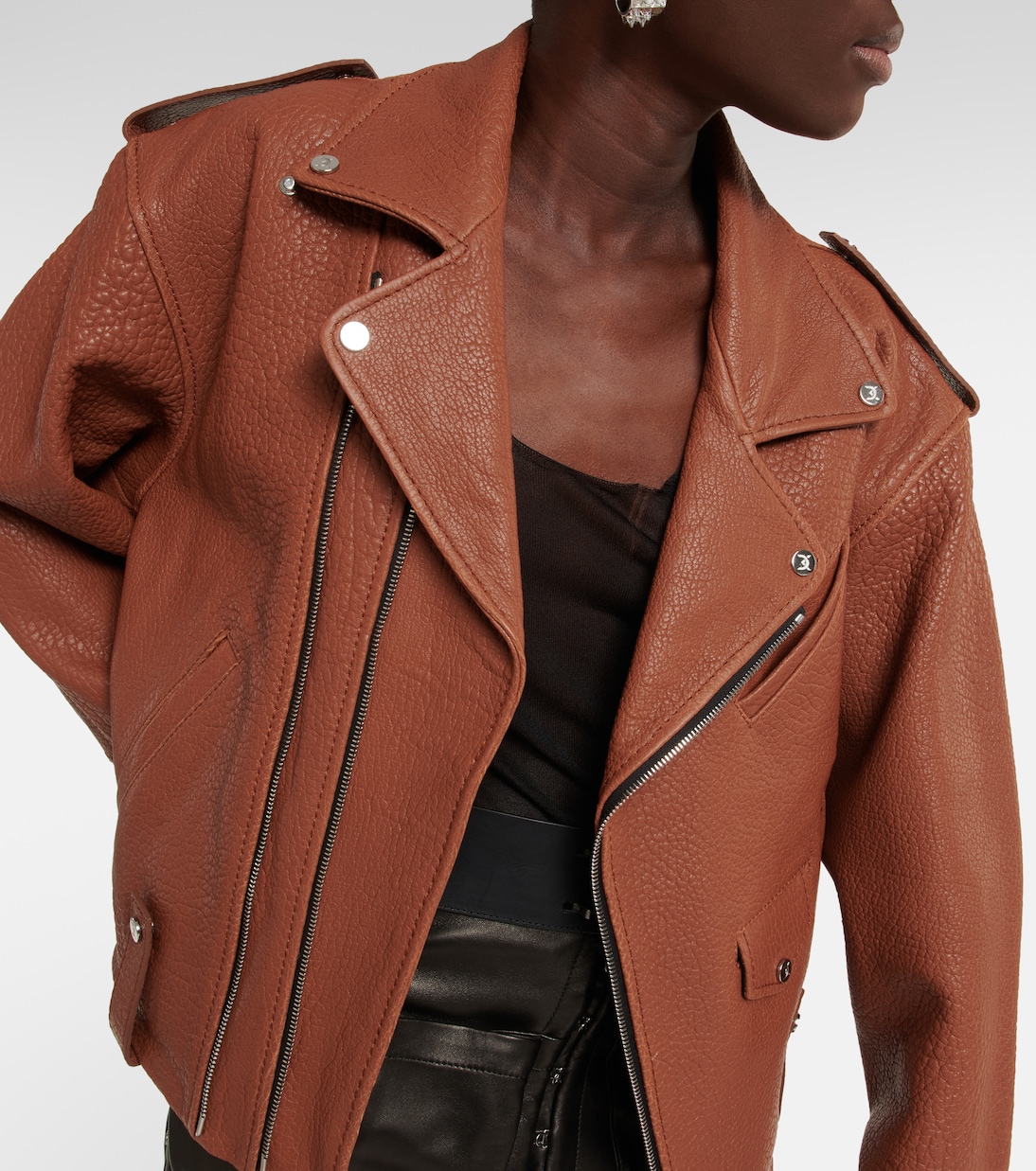Oversize-Jacke aus Leder | David Koma
