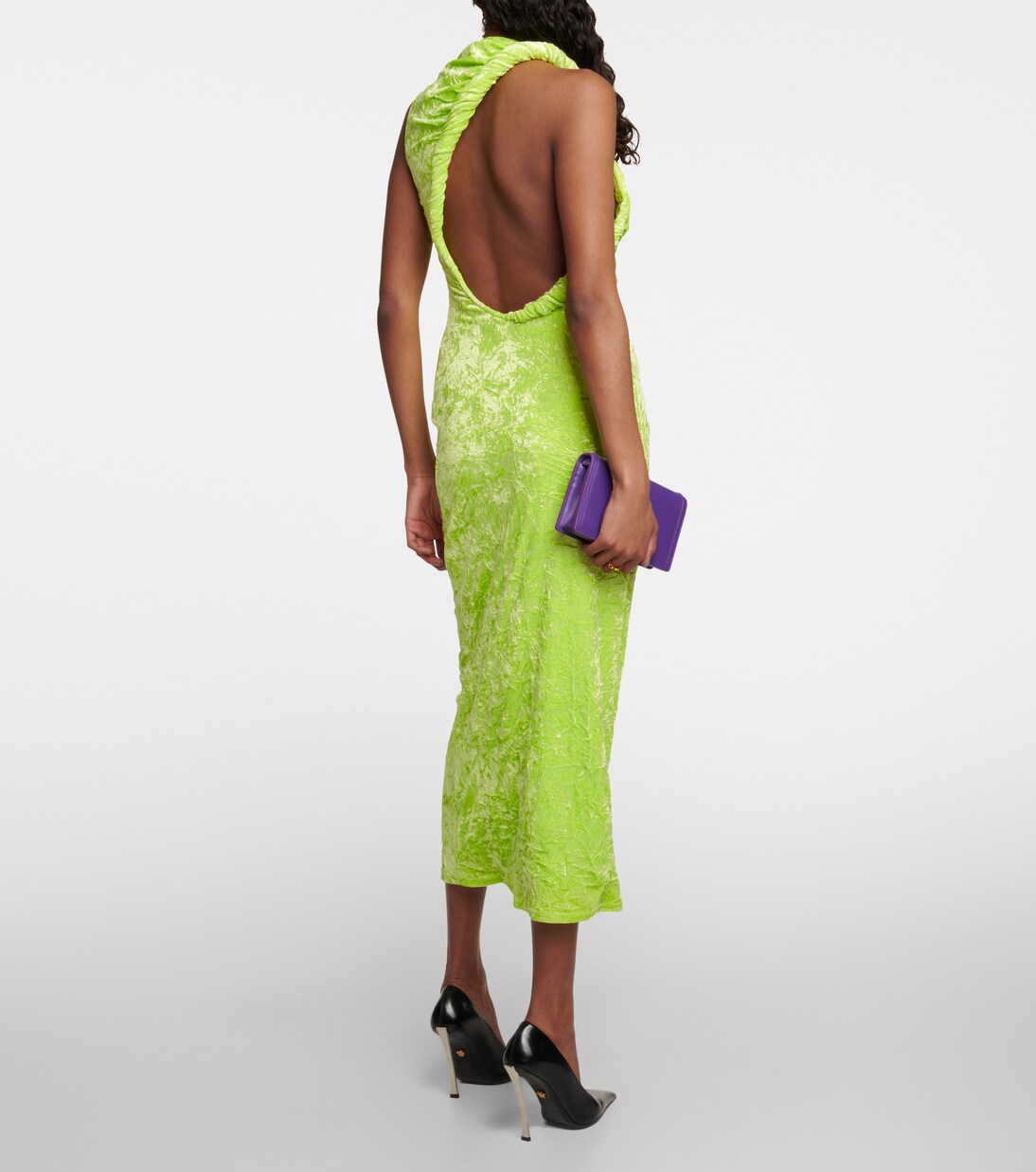 Robe midi en velours | Versace