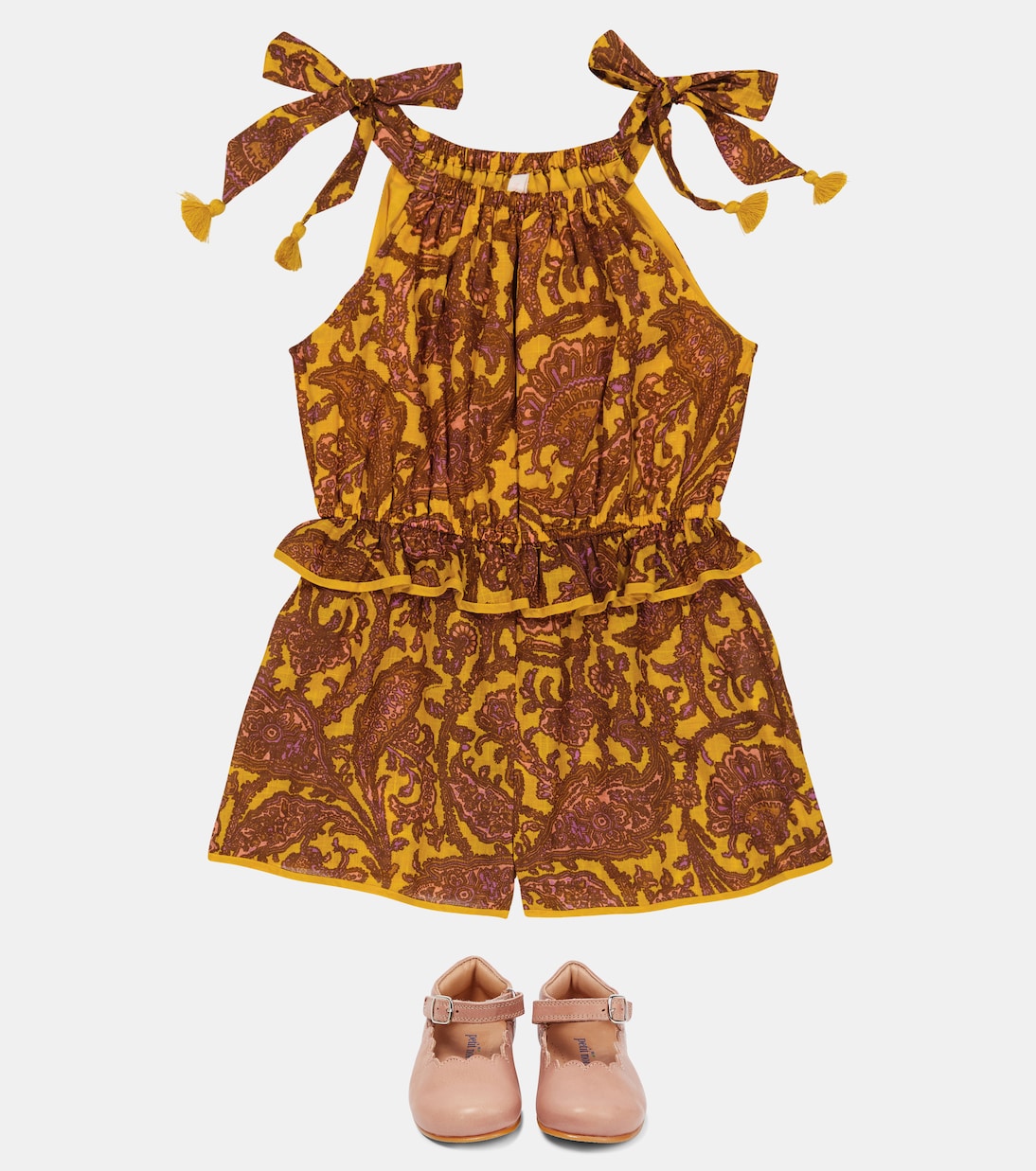 Tiggy Tie printed cotton playsuit | Zimmermann Kids