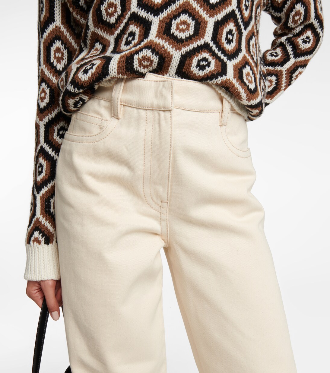 High-rise wide-leg jeans | Prada