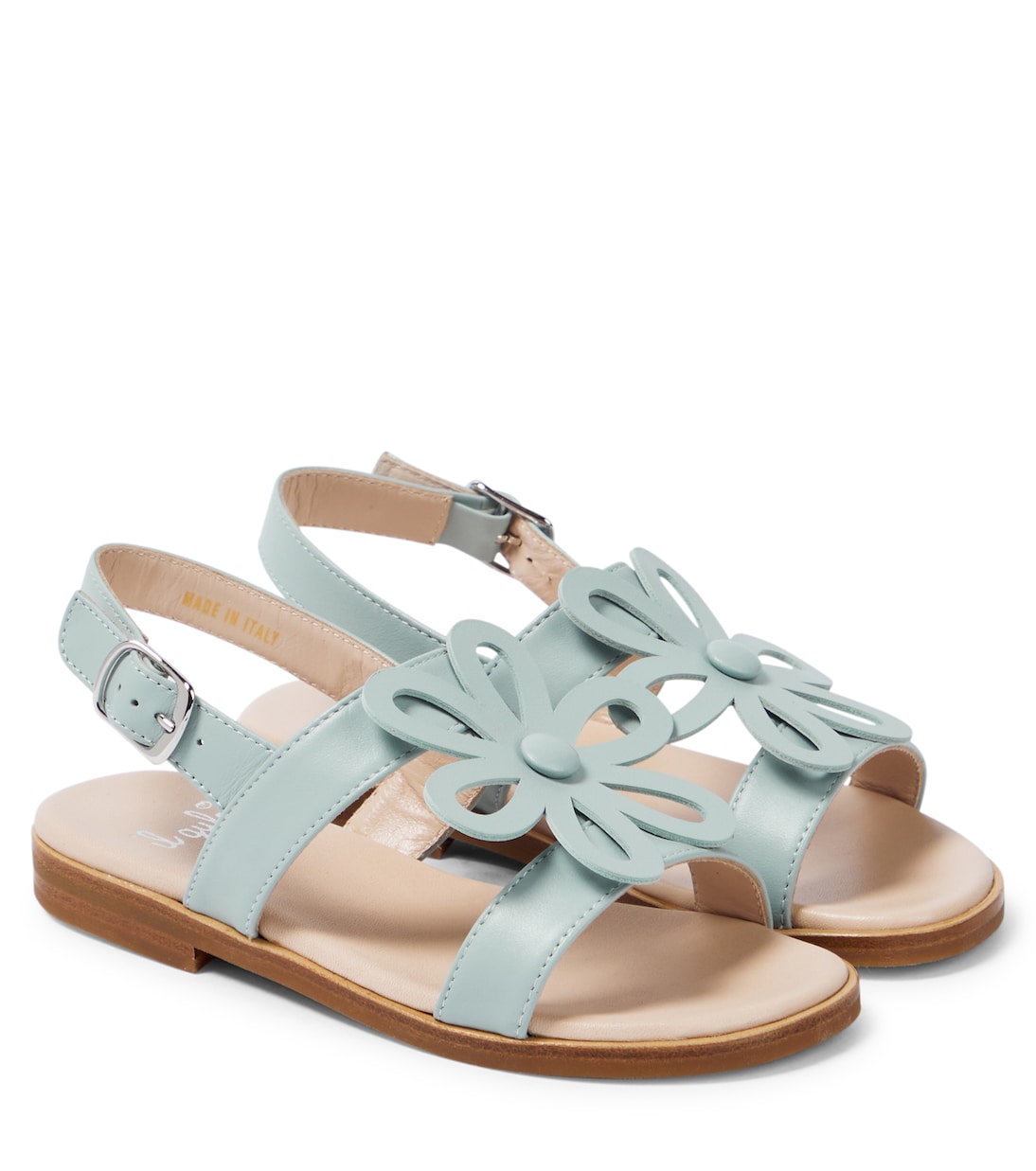 Flower-embellished leather sandals | Il Gufo