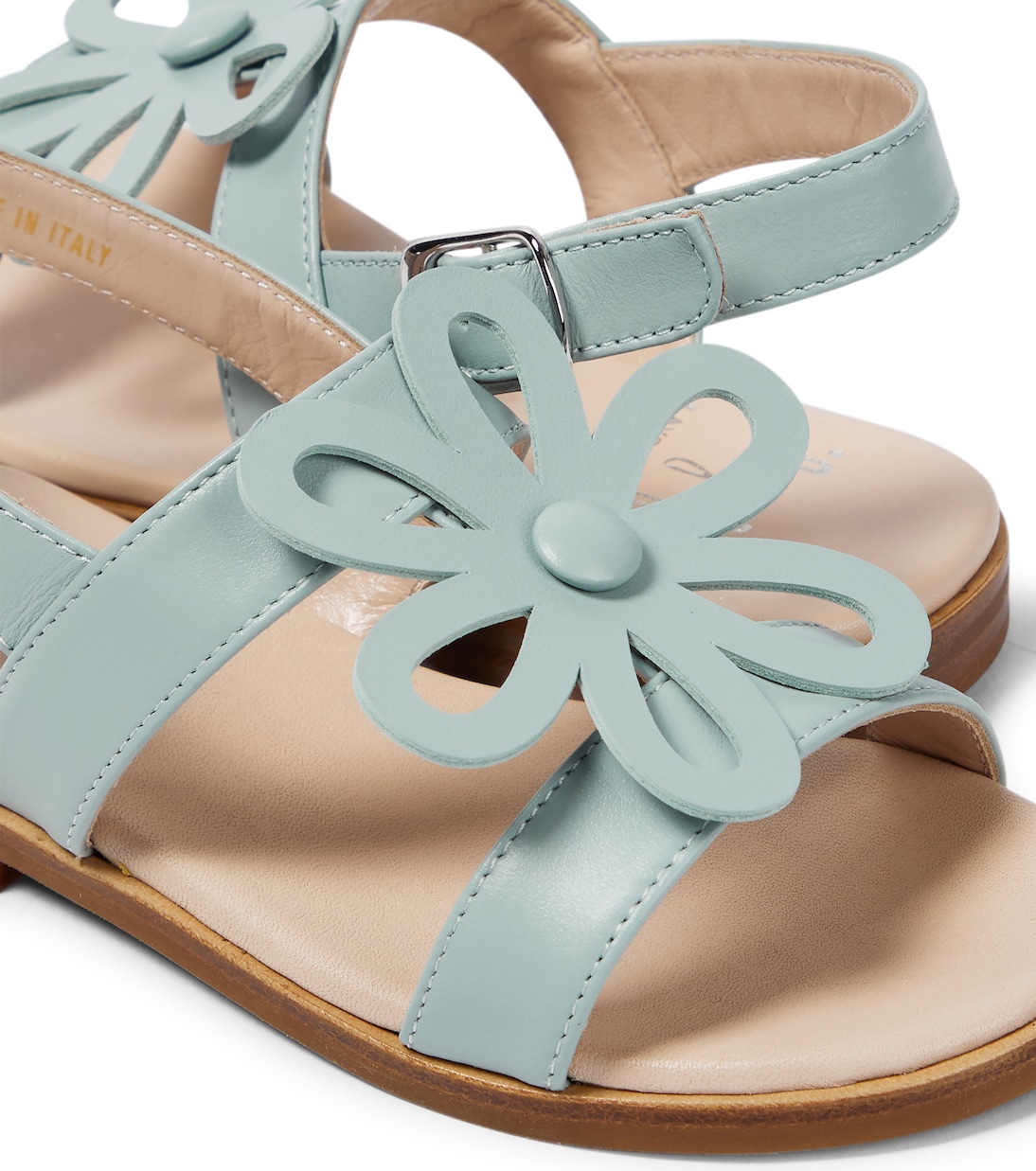 Flower-embellished leather sandals | Il Gufo