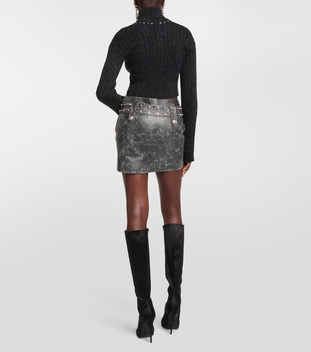 Verzierter Minirock aus Leder | Alessandra Rich