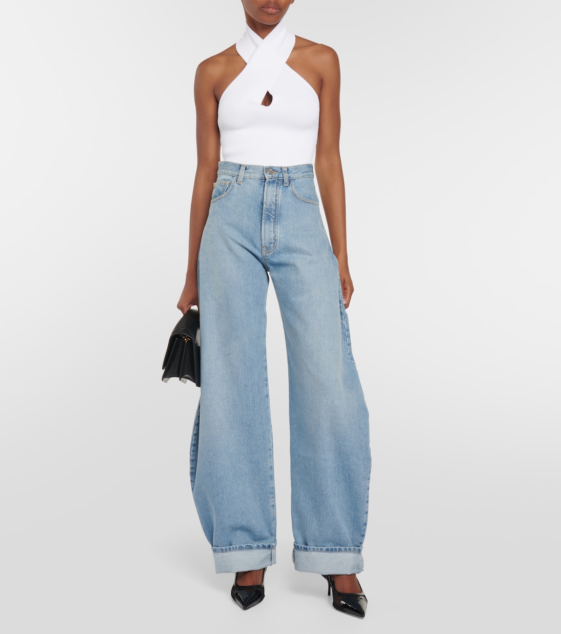 Ribbed-knit halterneck bodysuit | Alaïa