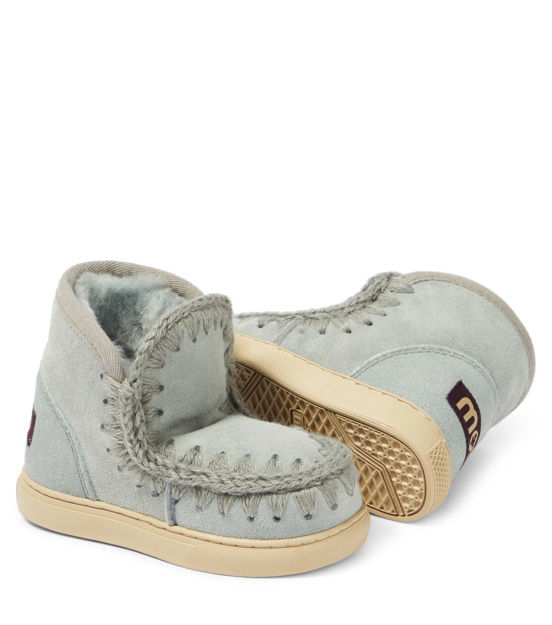 Shearling-lined suede sneakers | Mou Kids