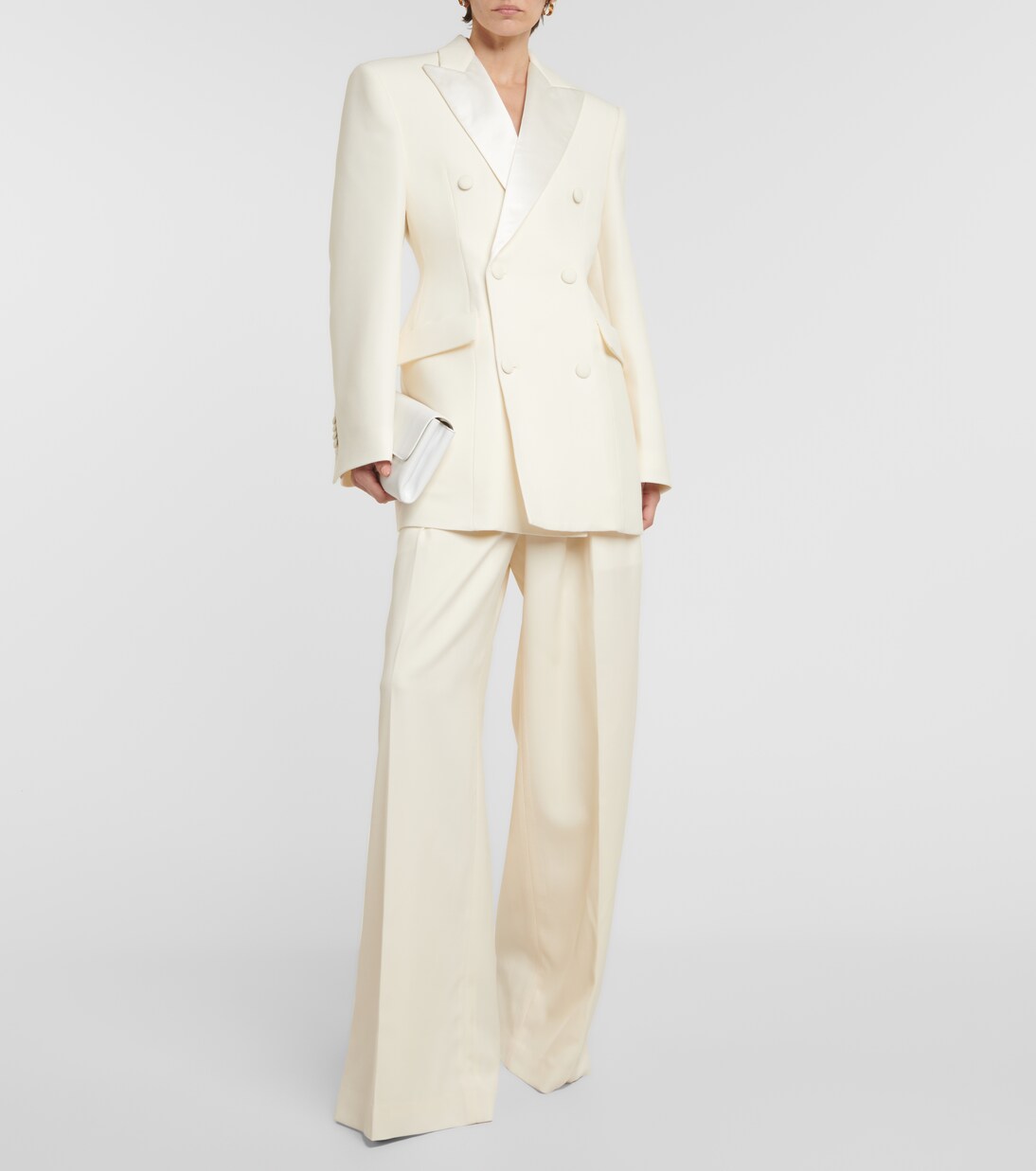 Weite High-Rise-Hose aus Wolle | Wardrobe.NYC