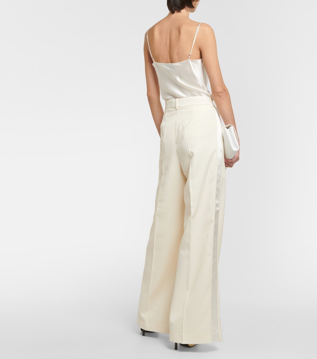 Weite High-Rise-Hose aus Wolle | Wardrobe.NYC