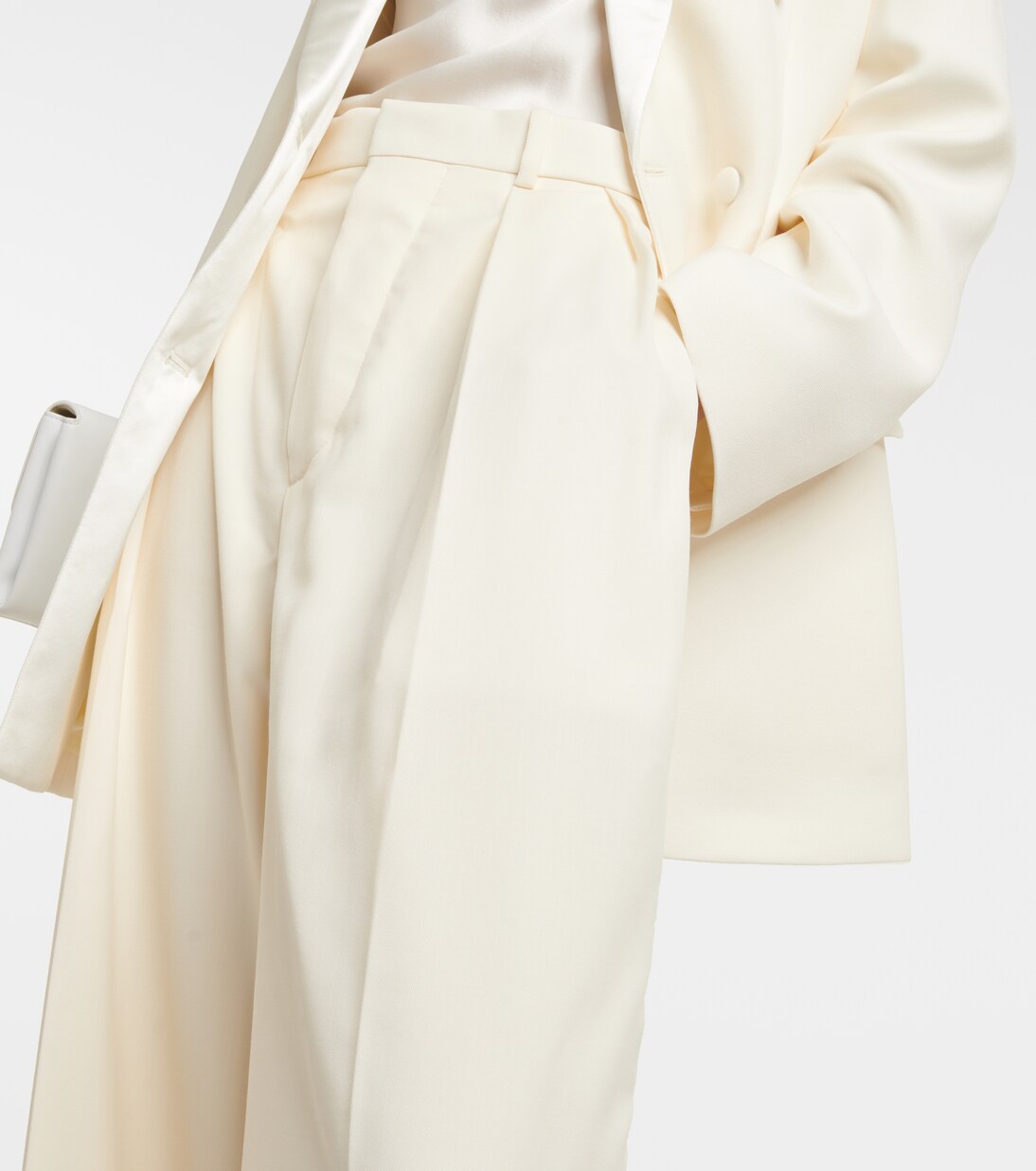 Weite High-Rise-Hose aus Wolle | Wardrobe.NYC